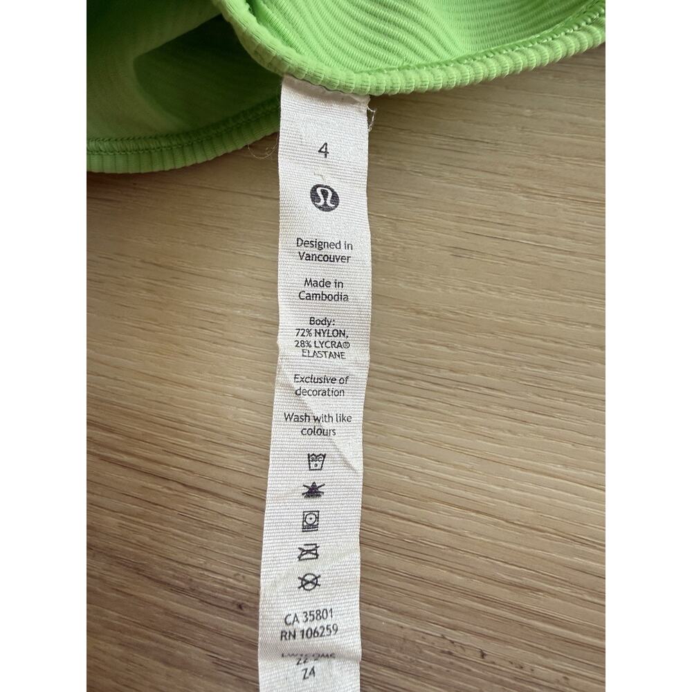 Lululemon Power Pivot Tank Electric Green Womens Size 4 - Picture 3 of 6